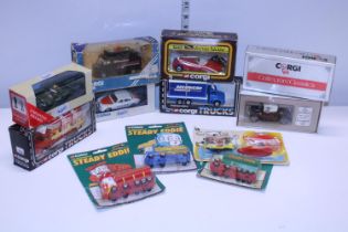 A selection of assorted Corgi die-cast models and Eddie Stobart models