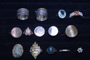 A job lot of assorted costume jewellery rings