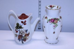 A OCR vase and a vintage midwinter teapot