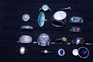 A job lot of assorted costume jewellery rings