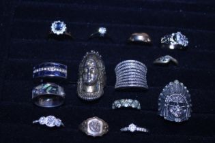 A job lot of assorted costume jewellery rings