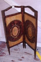 A mahogany Edwardian fire screen with inlaid detail, shipping unavailable