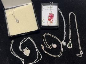 A selection of 925 silver necklaces and pendants