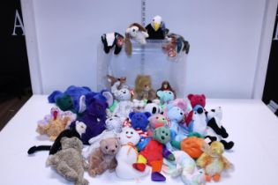 A large quantity of collectible TY Beanie bears