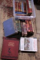 A box of assorted antique books and magazines, shipping unavailable