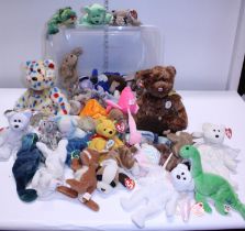 A large quantity of collectible TY Beanie bears