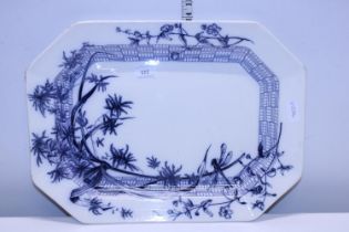 A good quality blue and white Victorian meat plate. Shipping unavailable