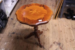 A small inlaid occasional table, shipping unavailable