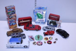 A selection of die-cast models including Dinky, Matchbox etc