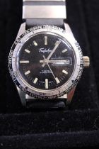 A men's Trafalgar Diver's style watch with world timer bezel and day date in working order