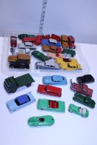 A job lot of vintage Dinky play worn die-cast models