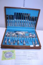 A good quality eight setting boxed King's pattern Slack & Barlow silver plated cutlery service