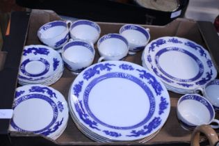 A tray full of antique Cauldron Ironstone ceramics shipping unavailable