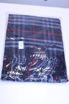 A new with tags Burberry 100% lambs wool Navy shawl 206 x 70cm