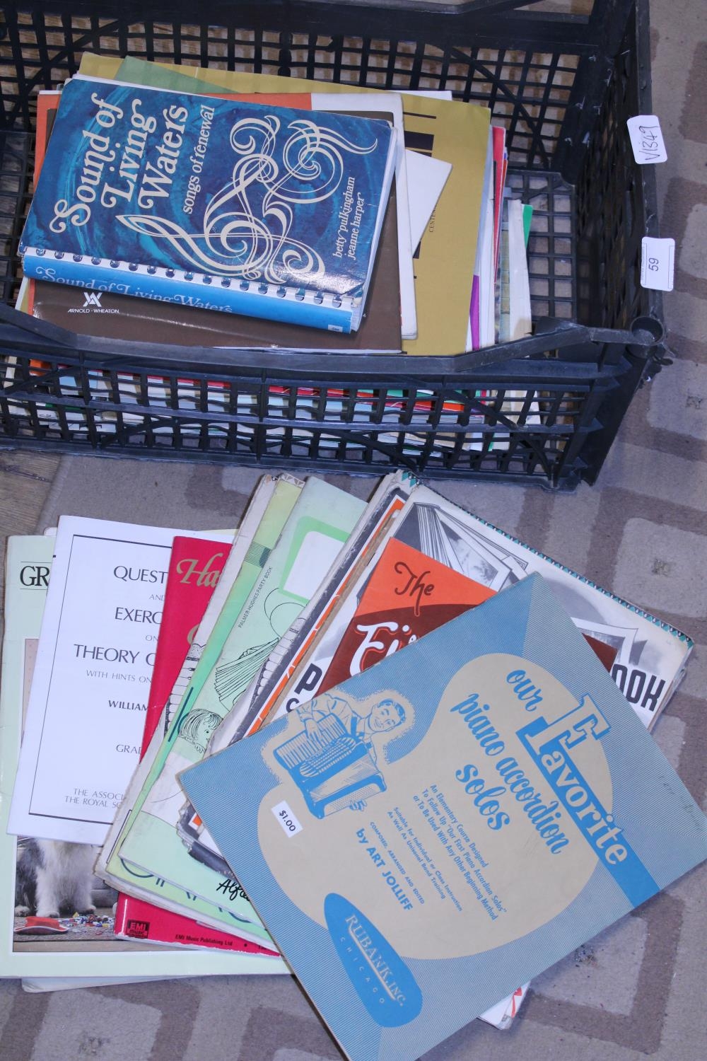 A large selection of assorted music and piano/accordian books
