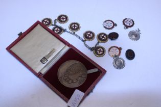 A job lot of assorted enamel badges and medals etc