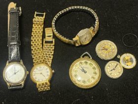 A selection of assorted ladies time pieces including a Raymond Weil 5349 (untested)