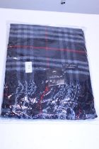 A new with tags Burberry 100% lambs wool Navy shawl 206 x 70cm