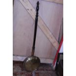 A antique copper and brass bed pan, shipping unavailable