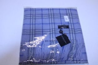 A new with tags Burberry 100% lambs wool blue long scarf 160 x 28cm