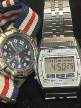 A vintage Rotary Swiss Commando men's wristwatch and a Timex Chrono wrist watch (working)