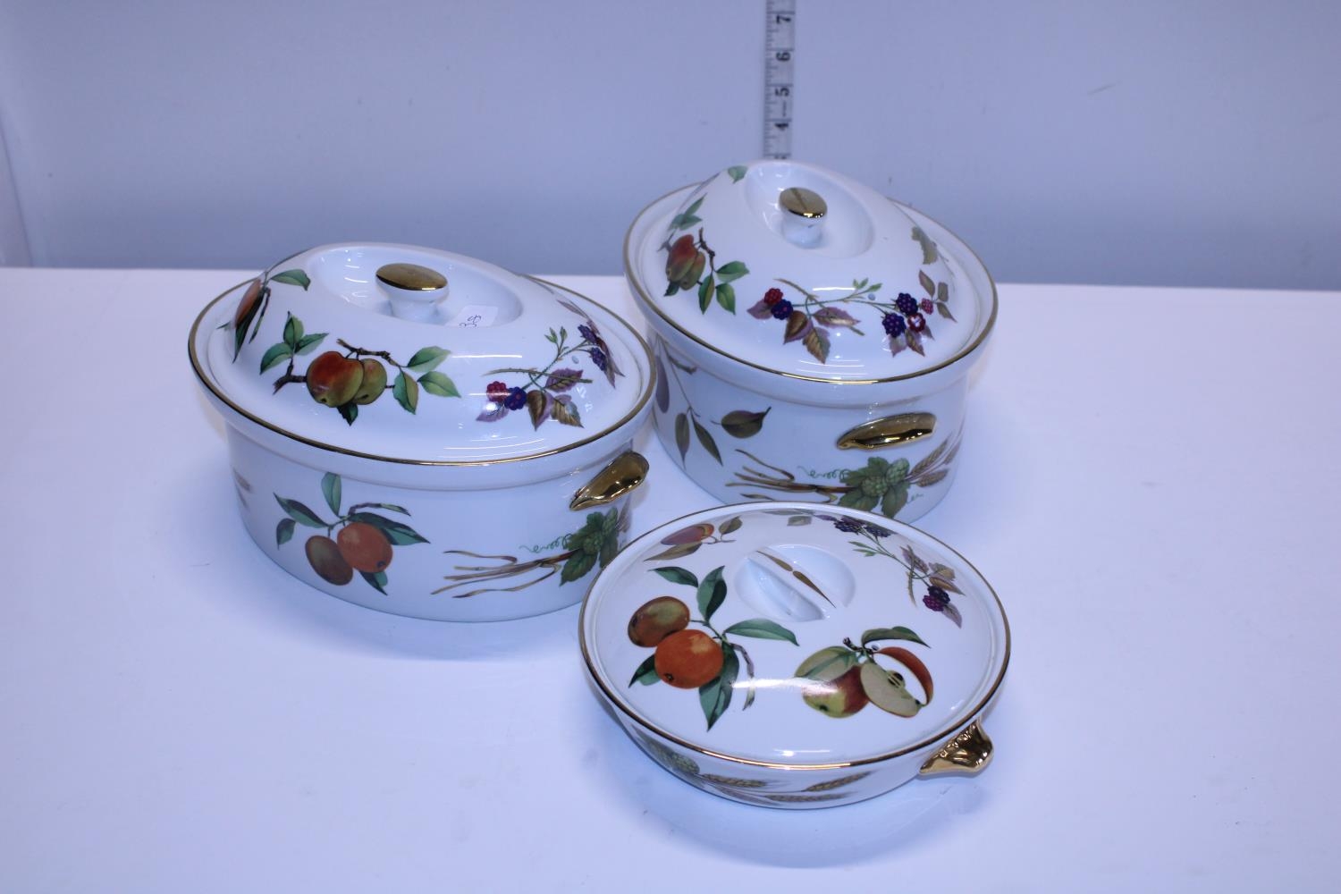 Three pieces of Royal Worcester Evesham ware