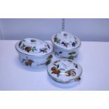 Three pieces of Royal Worcester Evesham ware