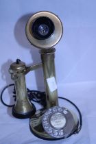 A heavy brass vintage style telephone