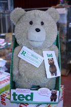 A new boxed Ted talking bear