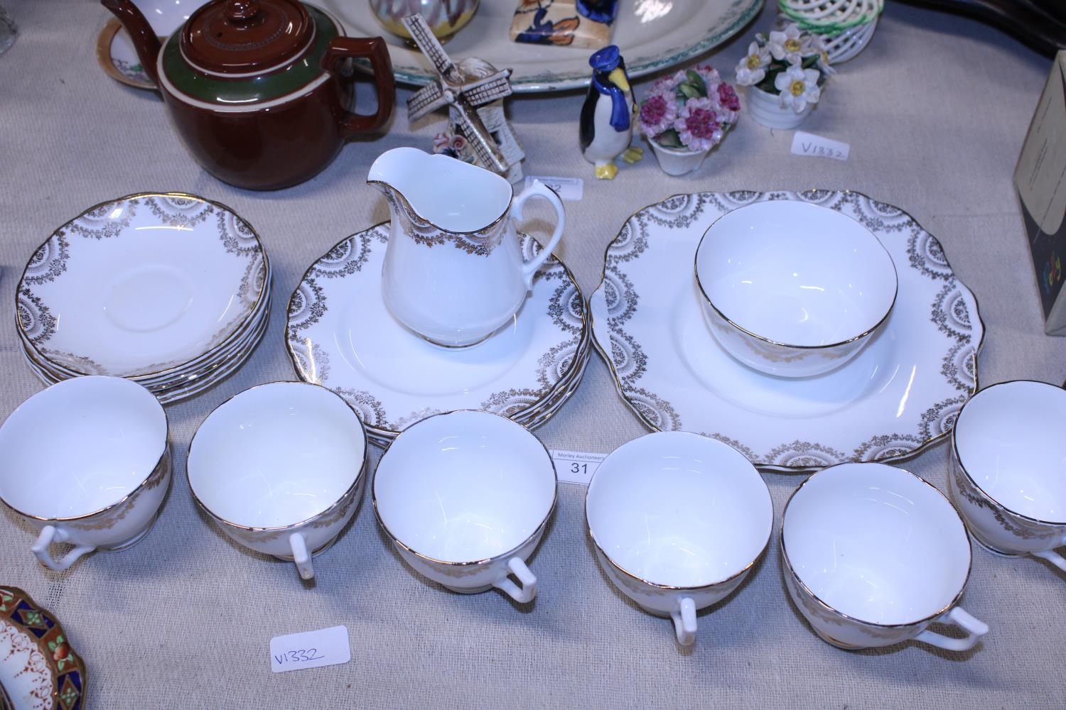 A pretty bone china tea service, shipping unavailable