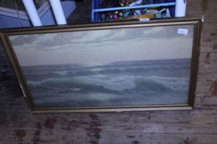 A framed watercolour by Ed Mandon 'The song of the surf', shipping unavailable