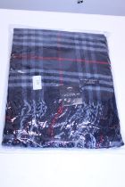 A new with tags Burberry 100% lambs wool Navy shawl 206 x 70cm