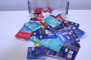 A large selection of assorted new sim cards