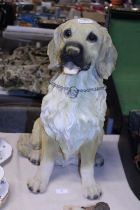 A large resin dog figurine h58cm, shipping unavailable