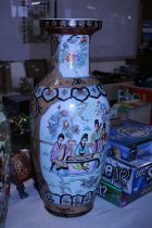 A large Oriental vase h61cm, shipping unavailable