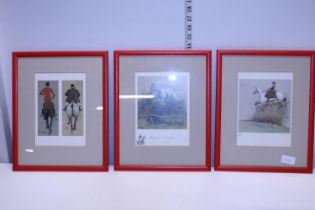 Three framed signed prints by Snaffles
