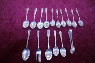 A selection of hallmarked silver spoons and forks etc 257g total