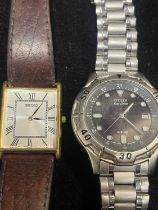 A vintage gentleman's Seiko and a Citizen eco drive wrist watch (working intermittently)
