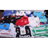 A selection of assorted football shirts