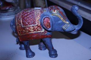 A Chinese metal elephant ornament