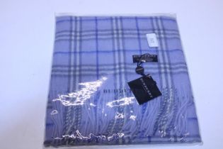 A new with tags Burberry 100% lambs wool blue long scarf 160 x 28cm