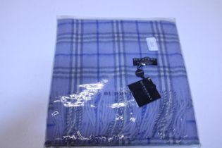 A new with tags Burberry 100% lambs wool blue long scarf 160 x 28cm