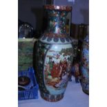 A large Oriental vase h60cm, shipping unavailable