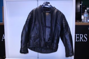 A JTS leather motorbike jacket size 48