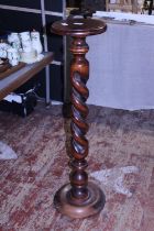 A good quality mahogany barley twist planter stand, shipping unavailable