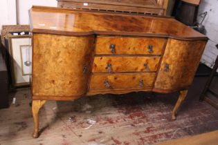 A antique large walnut veneered sideboard 137x52x90cm, shipping unavailable