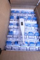 A box of fifty new digital thermometers