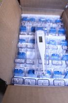 A box of fifty new digital thermometers