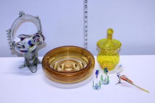 A job lot of assorted glasswares including Murano