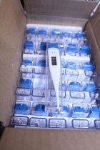 A box of fifty new digital thermometers